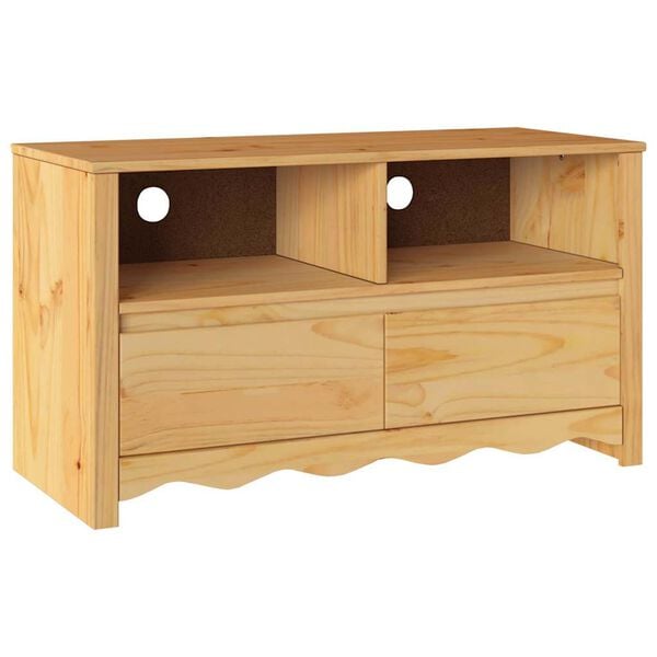 vidaXL TV Cabinet Drammen Oak 99 x 43 x 55 cm Solid Pine wood