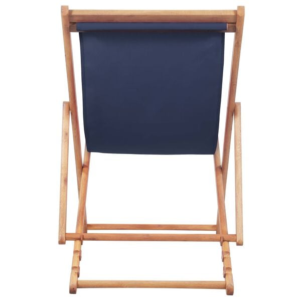 vidaXL Beach Chair Blue Eucalyptus wood and Polyethylene fabric Large