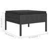 vidaXL Garden Lounge Set Black PE Rattan, Powder-Coated Steel, Polyester