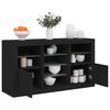 vidaXL Sideboard Black Engineered wood, Glass Medium Sideboard