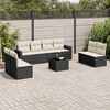 vidaXL Garden Sofa Set Black PE Rattan 9-piece set Removable Covers