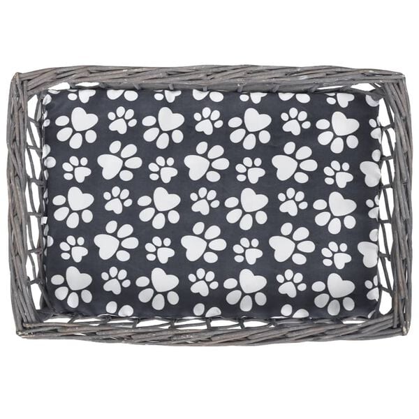 vidaXL Cat House Gray Willow Small Lightweight Cat House Square