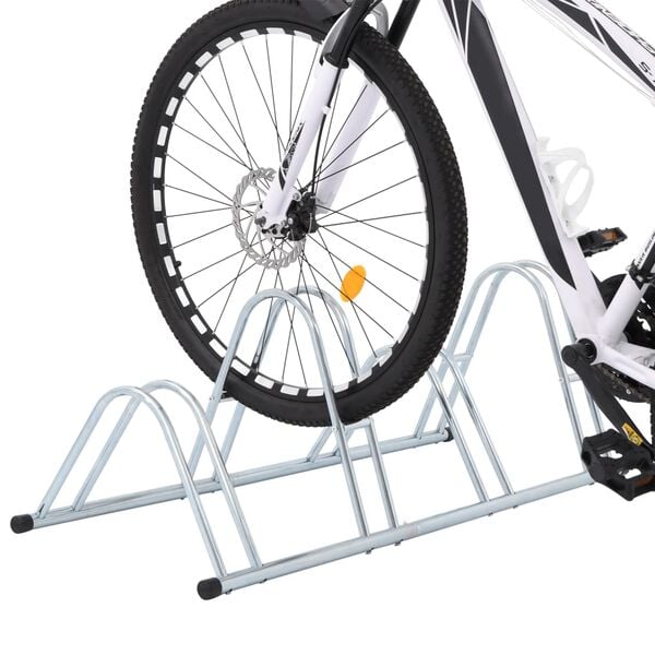 vidaXL Bicycle Stand for 4 Bikes Floor Freestanding Galvanized Steel