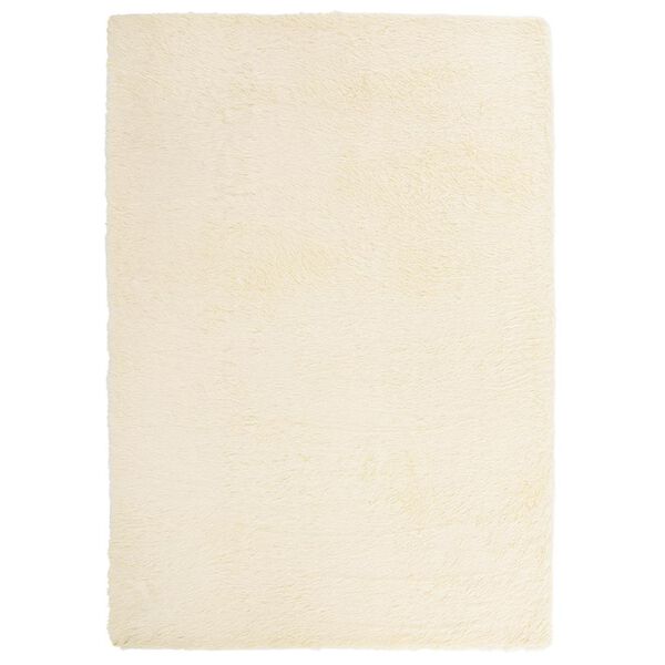 vidaXL Shaggy Rug Cream 100% Polyester 94.5 x 133.9 in Non-slip