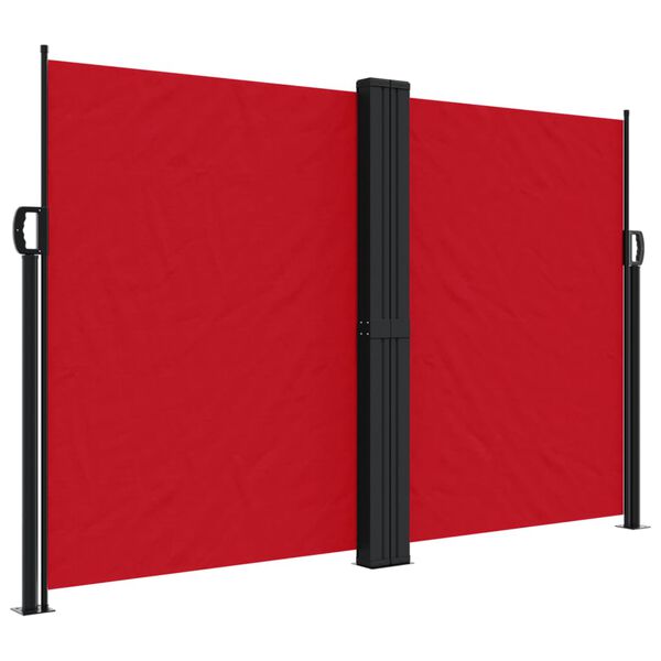 vidaXL Retractable Side Awning Red 100% polyester with PU coating