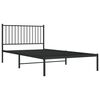 vidaXL Bed Frame Black Powder-Coated Steel Single Bed Frame