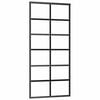 vidaXL Sliding Door ESG Glass and Aluminum 35.4"x80.7" Black