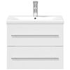 vidaXL Bathroom Sink Cabinet High gloss white Engineered wood, Ceramic