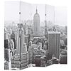 vidaXL Folding Room Divider 78.7x66.9" New York by Day Black and White