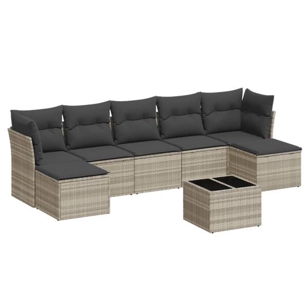 vidaXL Garden Sofa Set Light Grey, Dark Grey