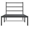 vidaXL Metal Bed Frame without Mattress with Headboard Black 35.4"x78.7"