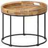 vidaXL Coffee Table Brown and black Solid mango wood and powder-coated steel