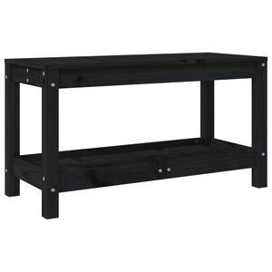 vidaXL Garden Bench Black Solid Pine Wood Medium Heavy Weight Endurance