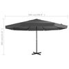 vidaXL Garden Parasol Anthracite Aluminum 16.4 ft diameter, 12.6 ft height
