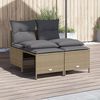 vidaXL Garden Sofa Set Beige, Light Grey PE rattan, coated steel Medium