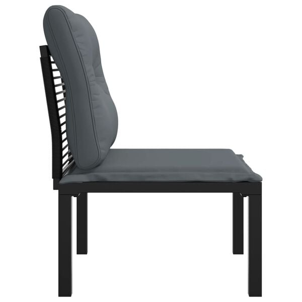 vidaXL Garden Chair Black and Dark Grey