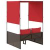 vidaXL Patio Double Sun Lounger Brown, Red