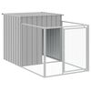 vidaXL Dog House Light grey Galvanized Steel 43.3 x 159.4 x 43.3 in