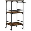 vidaXL Kitchen Trolley Smoked Oak 23.8"x19.7"x41.3" Engineered Wood