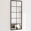 vidaXL Mirror Black Metal, Glass Mirror Rectangular Traditional
