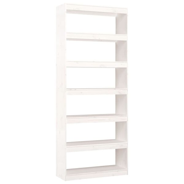 vidaXL Book Cabinet White Solid pine wood Large Book Cabinet