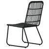 vidaXL Dining Set Black Poly rattan, powder-coated steel, glass