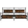 vidaXL Bed Frame Smoked Oak Steel, Engineered Wood Double Bed Bed Frame