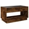vidaXL Coffee Table Smoked oak Engineered wood, glass Medium