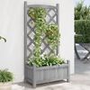 vidaXL Planter Grey Solid Fir Wood Medium Planters Planter