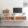 vidaXL TV Cabinet Set of 3 Natural Pine Solid Pinewood Floating Cabinet