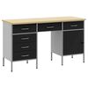 vidaXL Work Cabinet with Drawer with Lock 3 pcs Black 150 x 55 x 85 cm