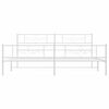 vidaXL Bed Frame White Powder-Coated Steel Full Bed Frame Rectangular
