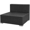 vidaXL Garden Sofa Set Black PE Rattan, Steel, Polyester Large Modular