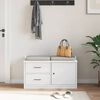 vidaXL Hallway Bench White Solid Pinewood, Engineered Wood Medium