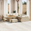vidaXL Garden Sofa Set Height-Adjustable 13 pcs Beige Poly Rattan