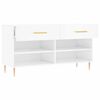 vidaXL Shoe Bench High gloss white Engineered wood, iron