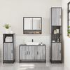 vidaXL Bathroom Furniture Set Grey sonoma Engineered wood, metal, glass