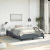 vidaXL Bed Frame Dark Grey Velvet, Plywood, Engineered wood Full Storage