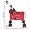 vidaXL Dog Stroller Red 300D oxford fabric, Steel