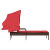 vidaXL Patio Sun Lounger Brown Poly Rattan and powder-coated steel