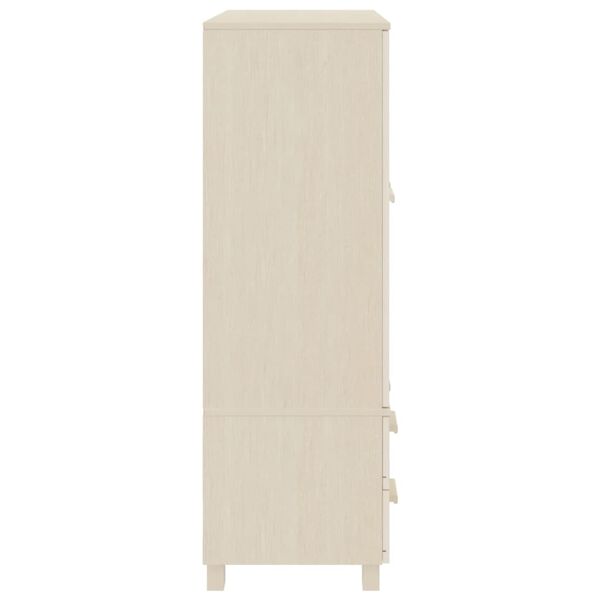 vidaXL Wardrobe Honey Brown Solid Pinewood Medium Wardrobe Rectangular