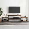 vidaXL TV Cabinet Brown Oak Engineered Wood, Steel Large TV Cabinet
