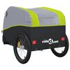 vidaXL Bike Trailer Black and Green 99.2 lb Iron