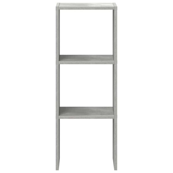vidaXL Bookcase Concrete gray Engineered wood Medium Stackable