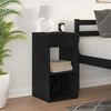 vidaXL Bedside Cabinet Black Oak Engineered wood Standard