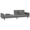 vidaXL Sofa Bed Dark grey Velvet (100% polyester), wood, plastic 2-Seater