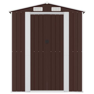 vidaXL Garden Shed Dark Brown 75.6"x336.6"x87.8" Galvanized Steel