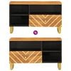 vidaXL TV Cabinet Brown and Black Mango wood, MDF, Iron Medium