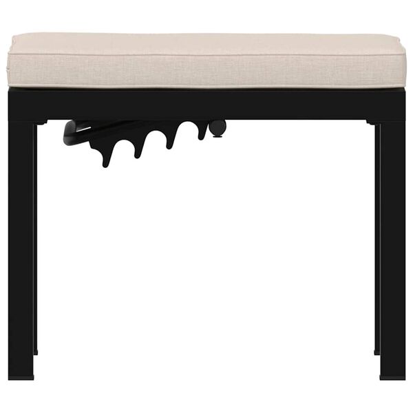vidaXL Garden Stool Black, Taupe