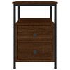 vidaXL Bedside Cabinet Brown Oak Engineered wood, Iron Medium